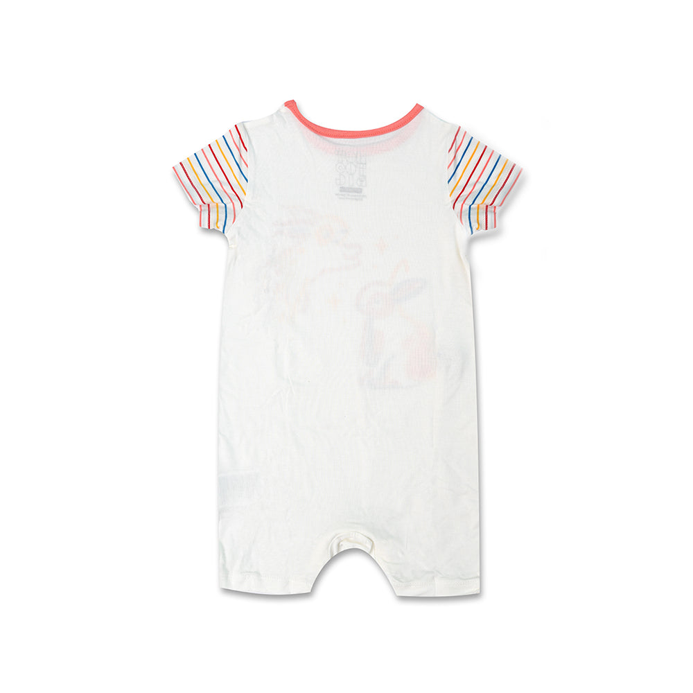 Not Too Big Bunny Shortsleeve Bamboo Rompers -2 Pack