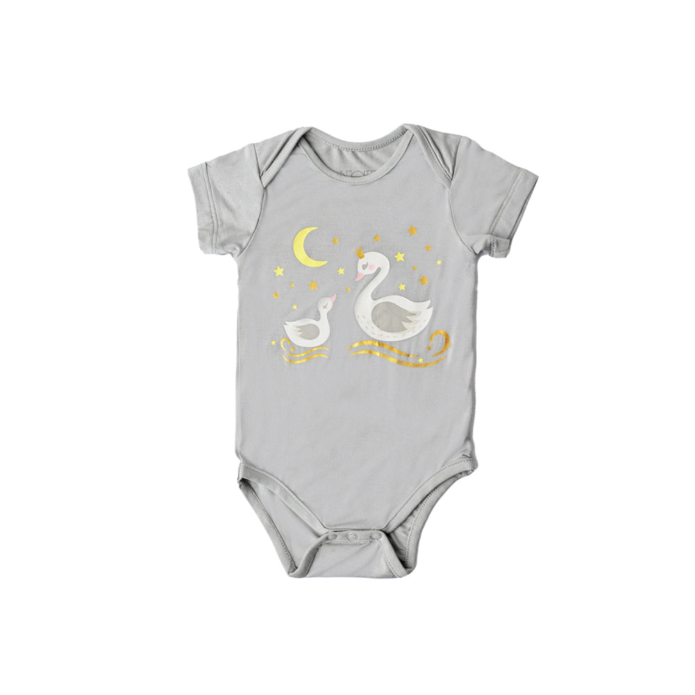Not Too Big Swan Bamboo Shortsleeve Bodysuit - 3 Pack
