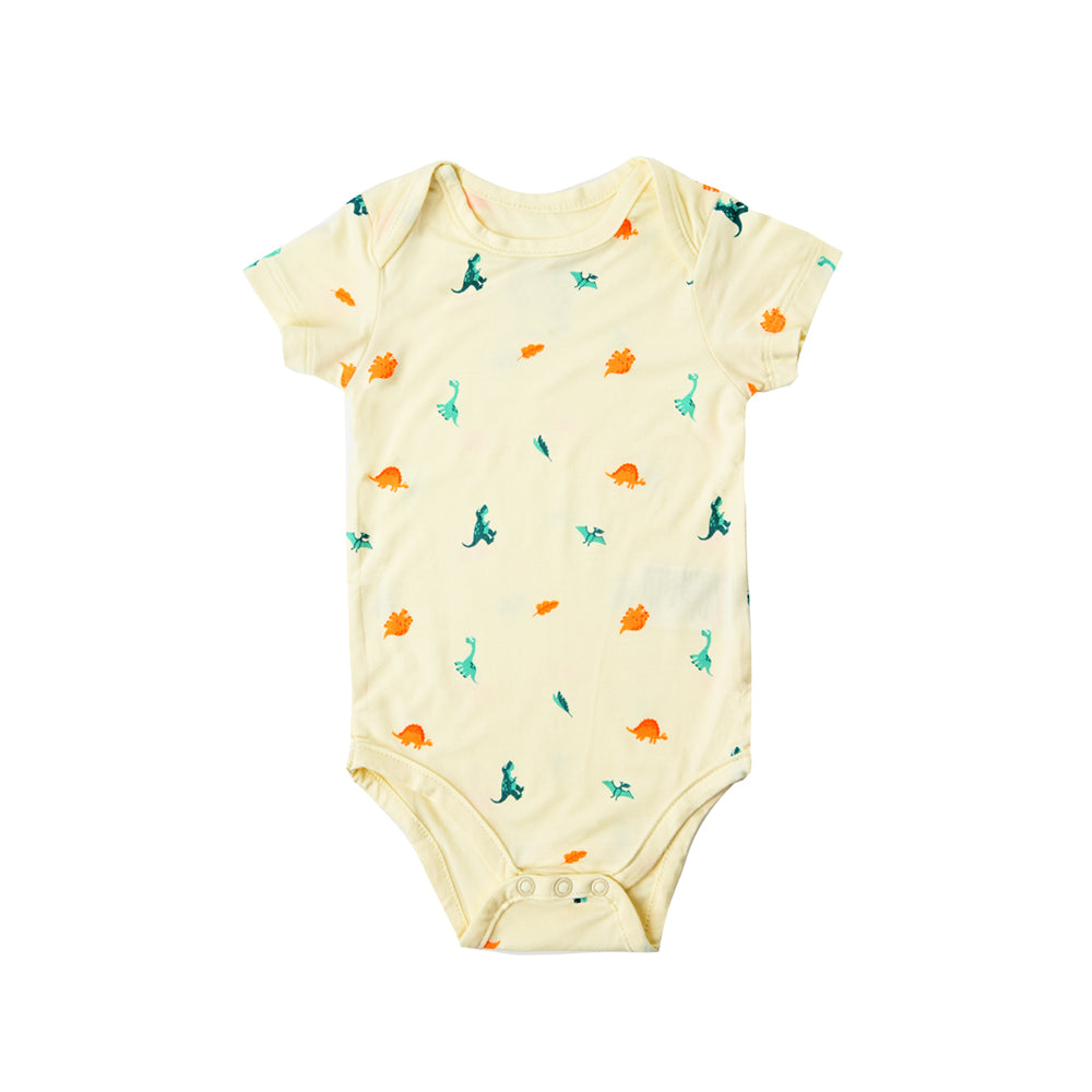 Not Too Big Party Dino Bamboo Shortsleeve Bodysuit - 3 Pack