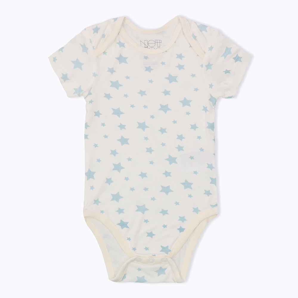 Not Too Big Blue Bamboo Short Sleeve Bodysuits - 3 Pack