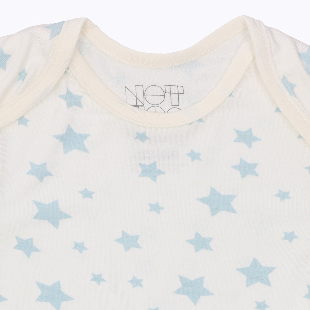 Not Too Big Blue Bamboo Short Sleeve Bodysuits - 3 Pack