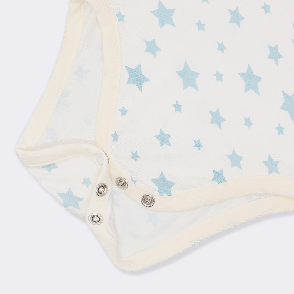 Not Too Big Blue Bamboo Short Sleeve Bodysuits - 3 Pack