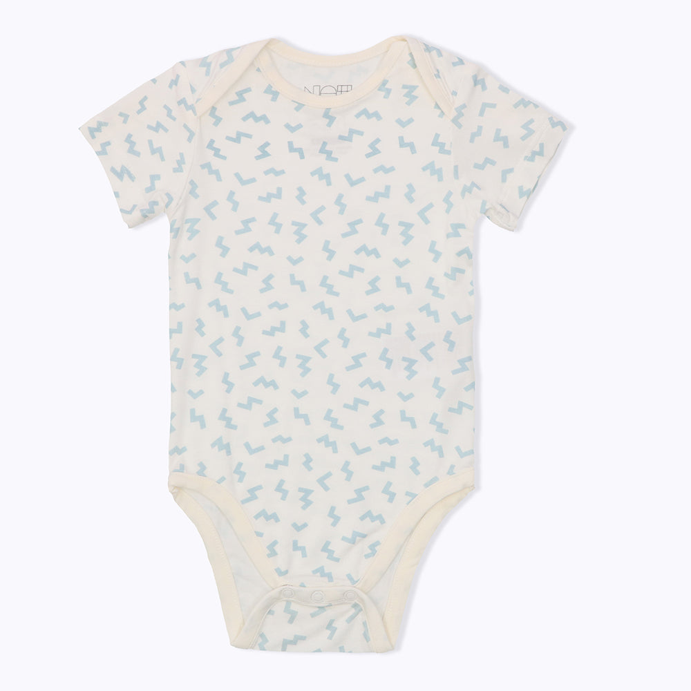 Not Too Big Blue Bamboo Short Sleeve Bodysuits - 3 Pack