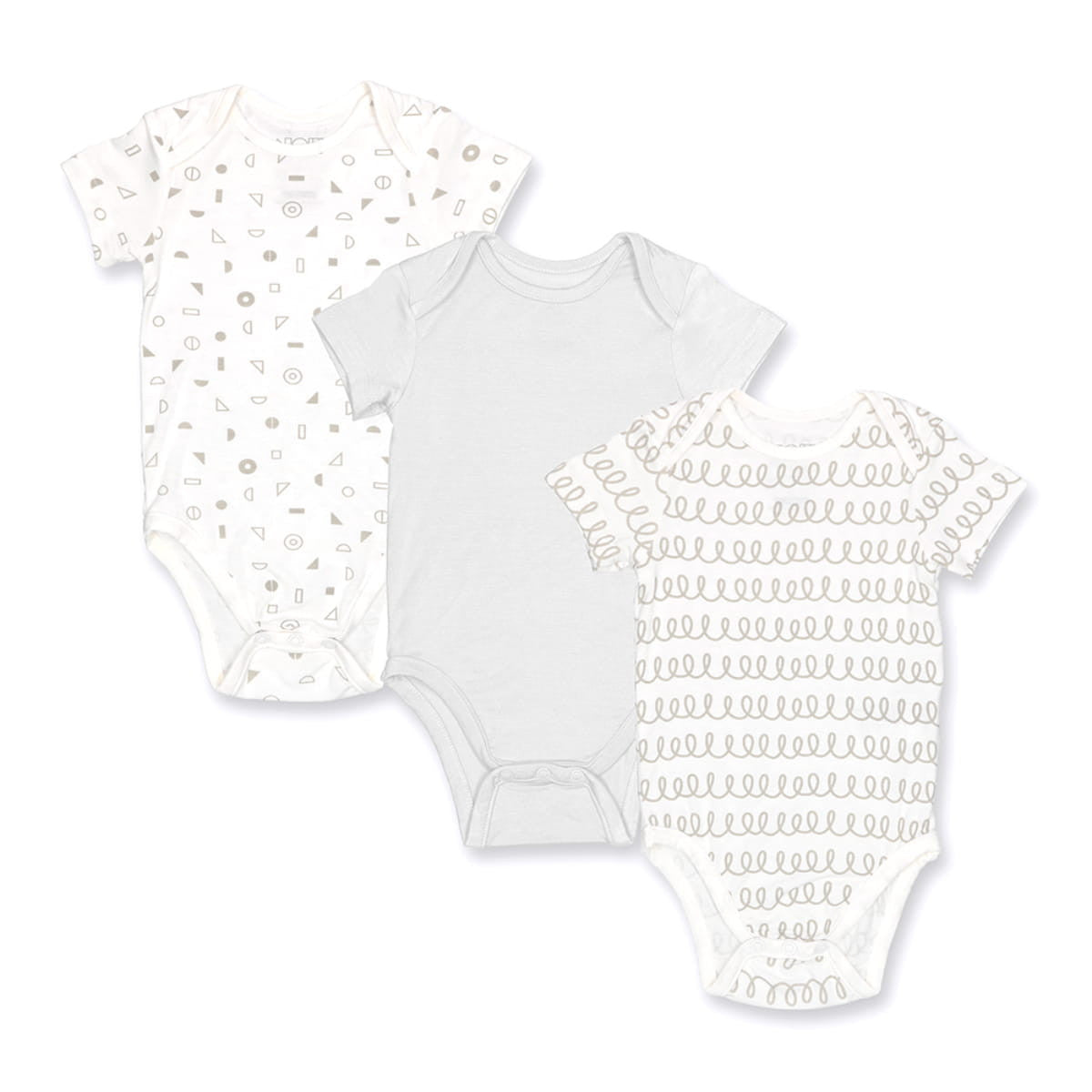 Not Too Big Grey Bamboo Short Sleeve Bodysuits - 3 Pack