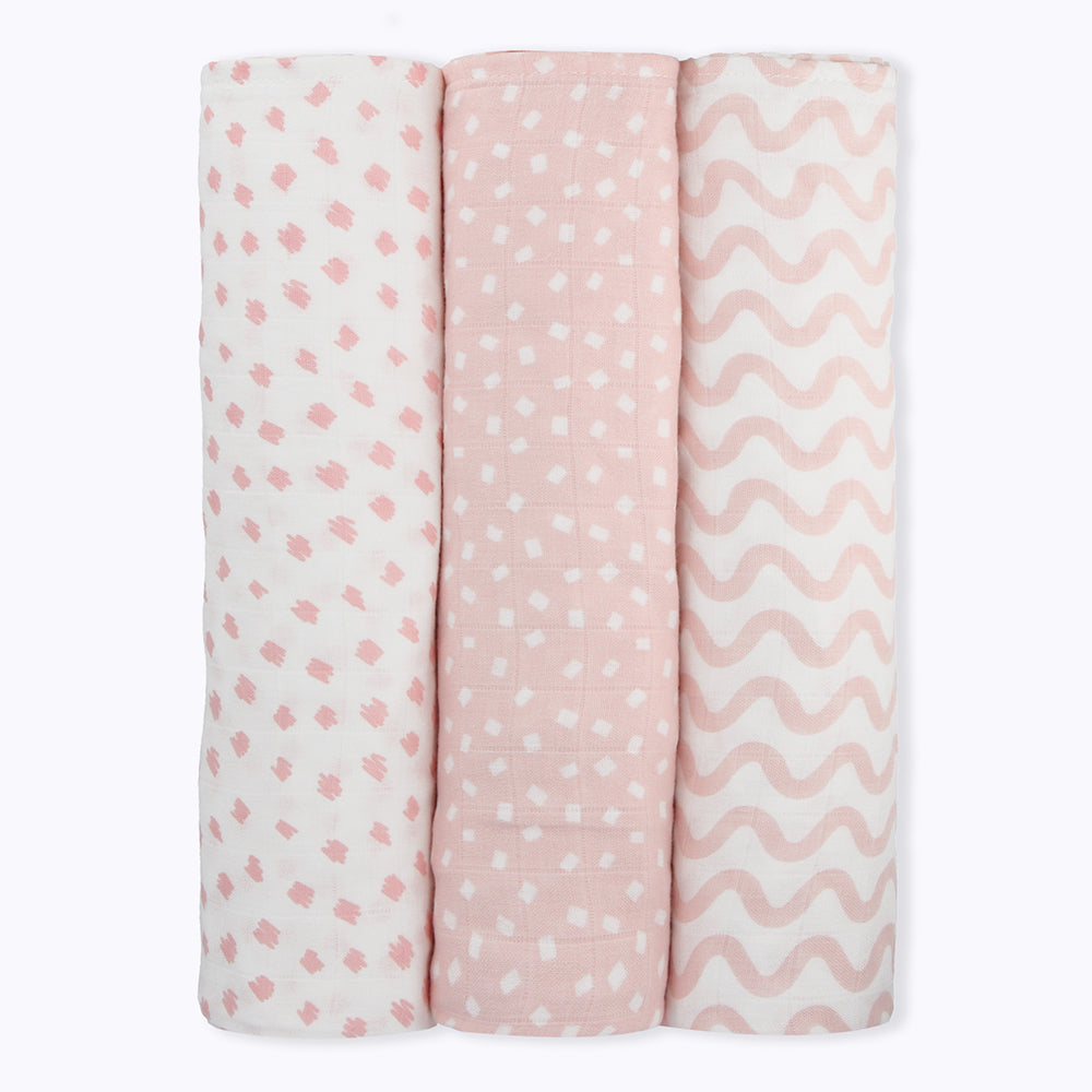 Not Too Big Essential Bamboo Swaddles 3pk - Assorted Colours