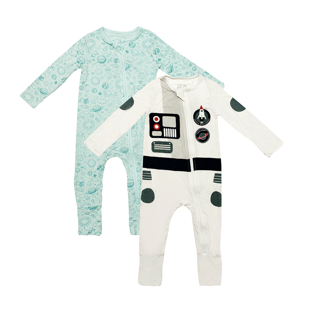 Not Too Big Outerspace Bamboo Sleepsuit - 2 Pack