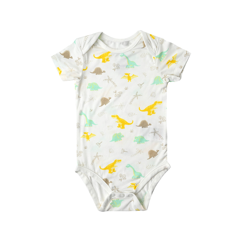 Not Too Big Party Dino Bamboo Shortsleeve Bodysuit - 3 Pack