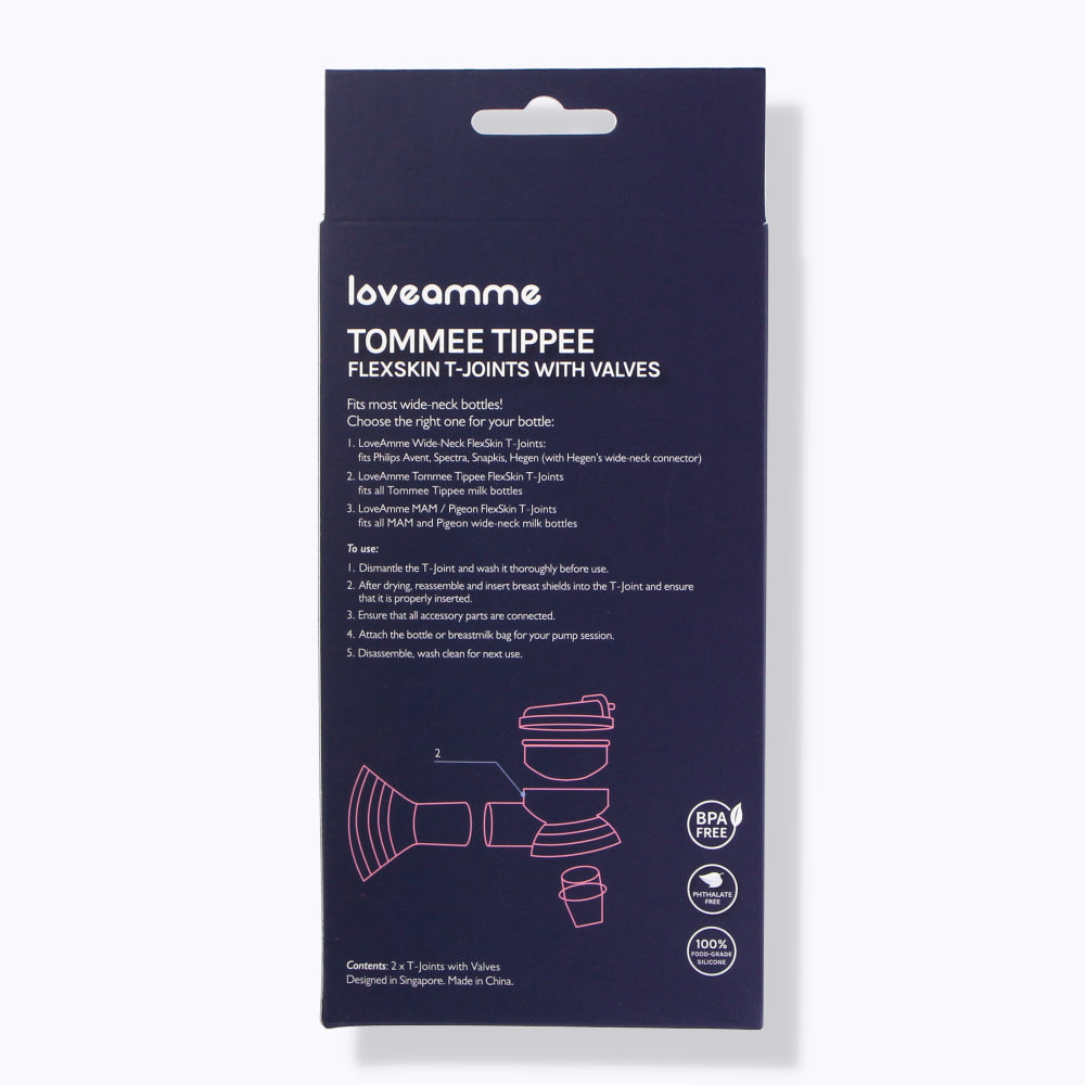 LoveAmme T-Joint with Valves (for Tommee Tippee Bottles) 2pc