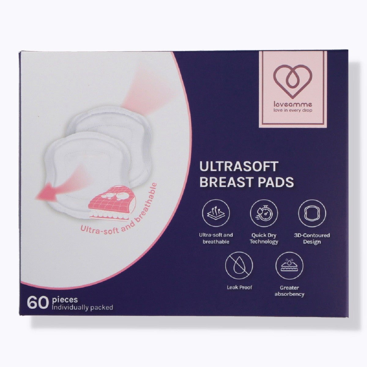 LoveAmme Ultra Soft Breast Pads 60s