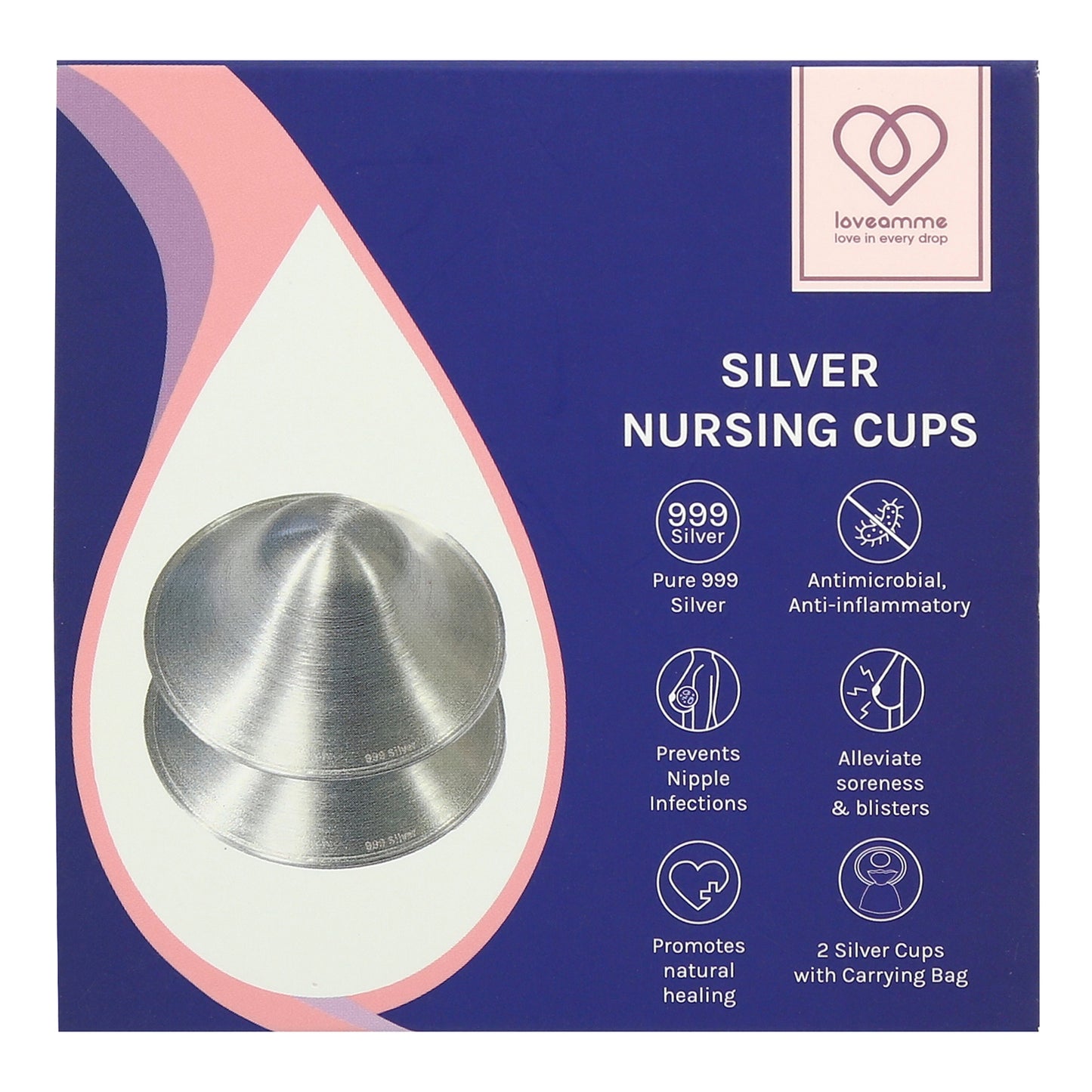 LoveAmme Silver Nursing Cups