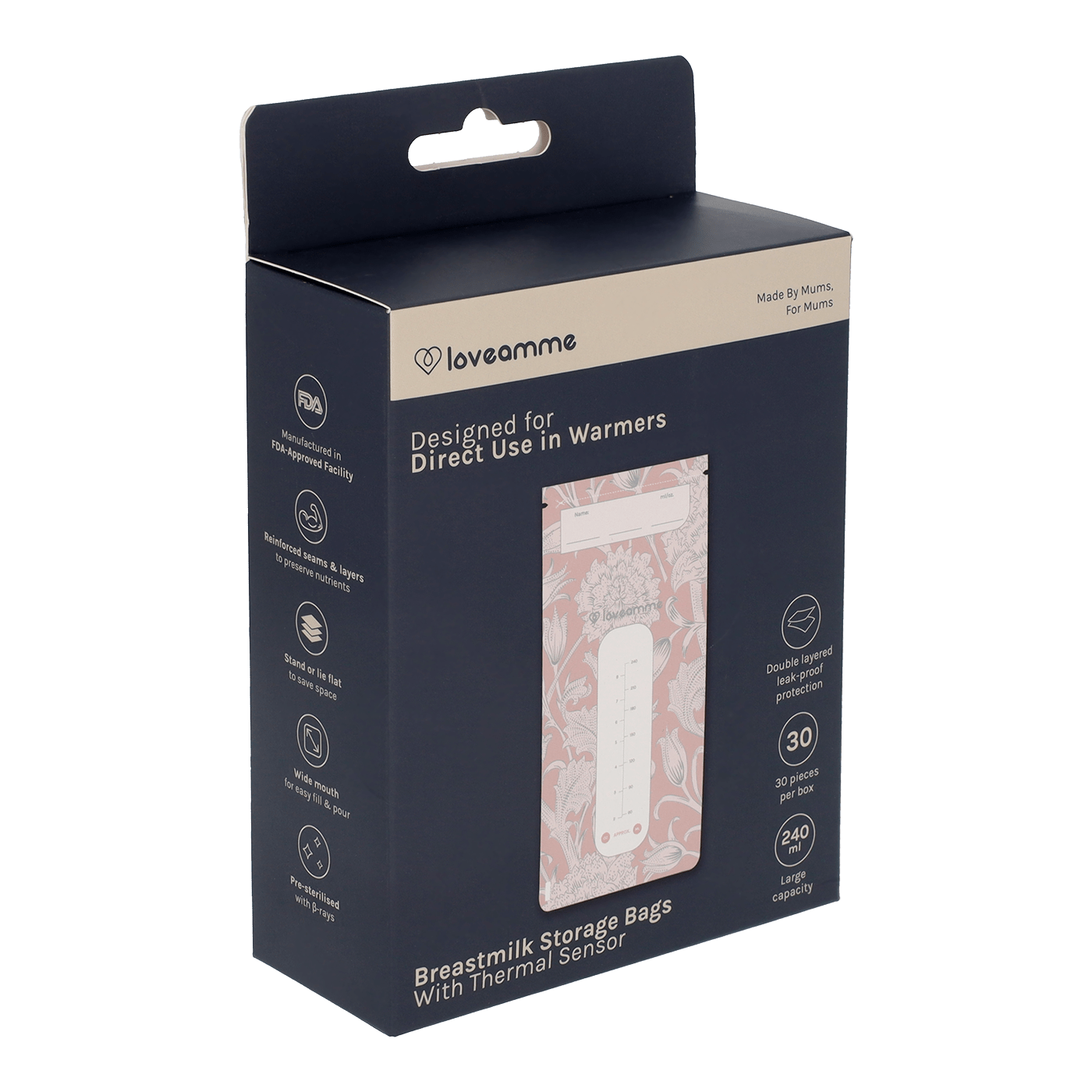 LoveAmme Breastmilk Storage Bags With Thermal Sensor 30S - LoveAmme