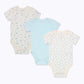 Not Too Big Blue Bamboo Short Sleeve Bodysuits - 3 Pack