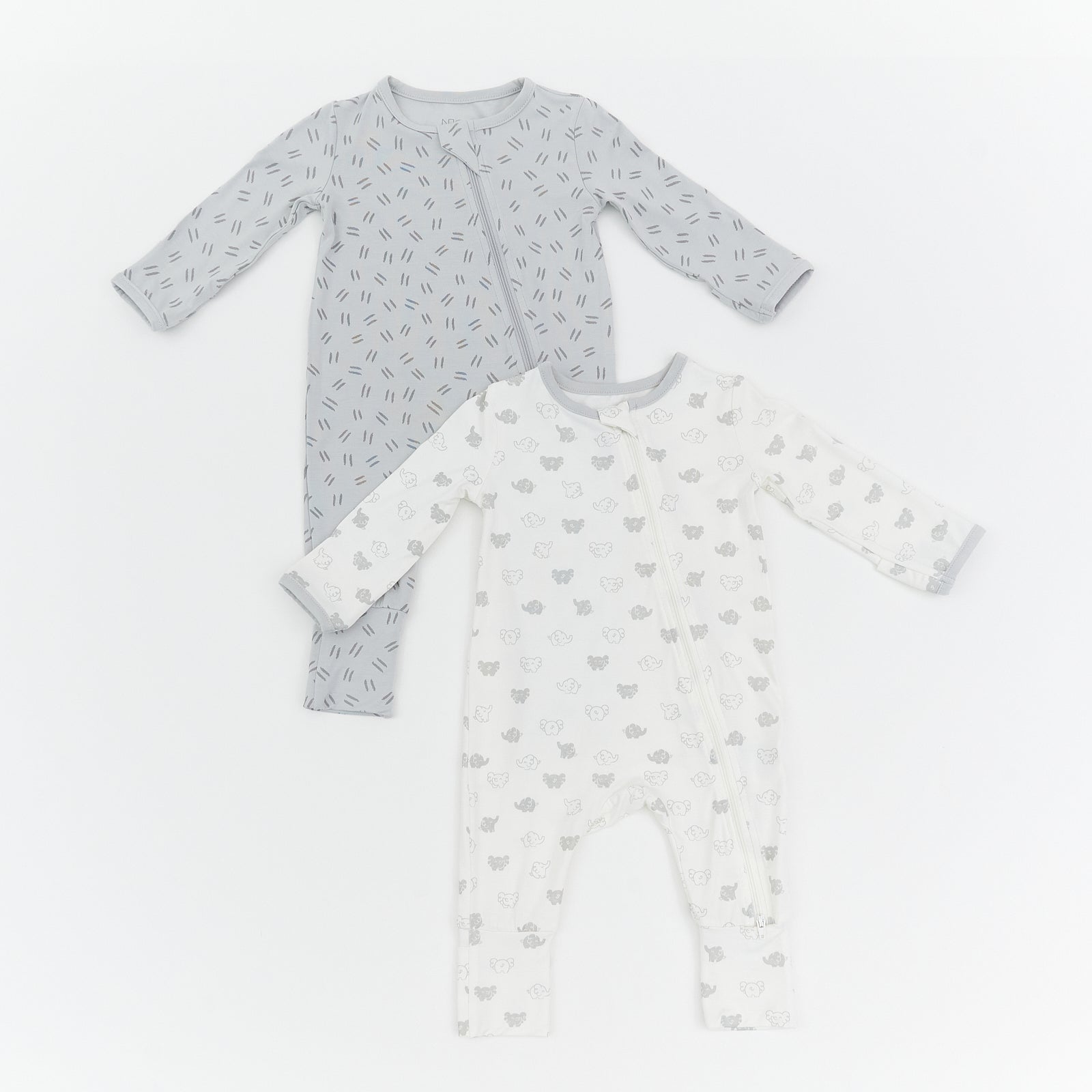 Not Too Big Elephant Bamboo Sleepsuit 2 Pack LoveAmme
