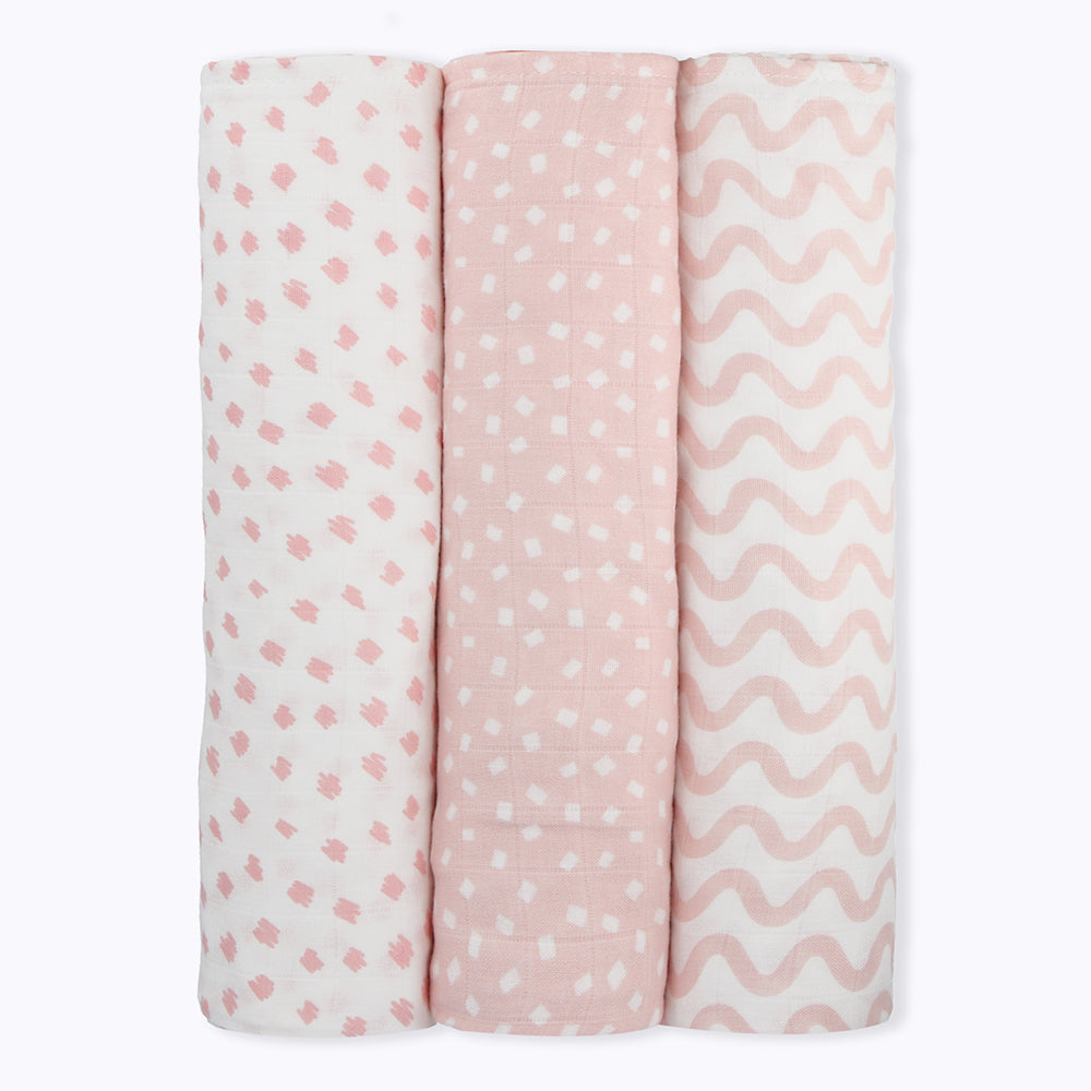 Not Too Big Essential Bamboo Swaddles 3pk - Assorted Colours