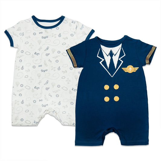 Not Too Big Pilot Romper - 2PK