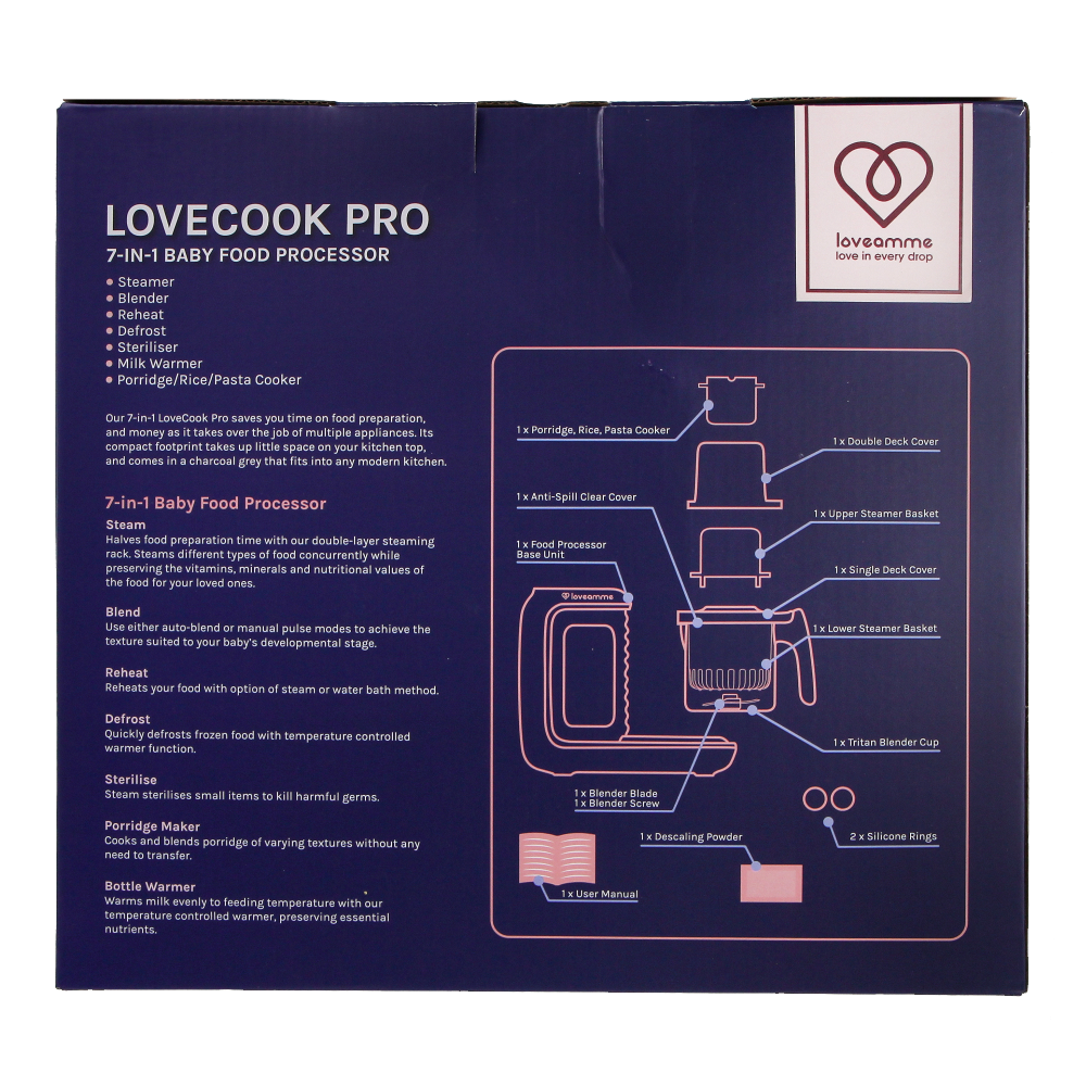 LoveAmme LoveCook Pro 8-in-1 Baby Food Processor
