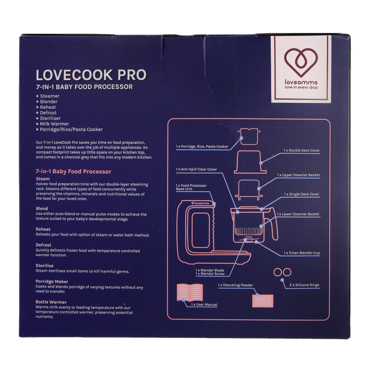 LoveAmme LoveCook Pro 8-in-1 Baby Food Processor